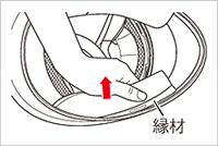 チークパッドの取り外し