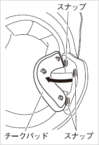 チークパッドの取り外し