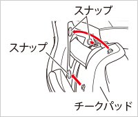 チークパッドの取り付け