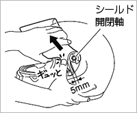 シールドの取り外し方法