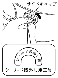 シールドとサイドキャップの取り外し方法