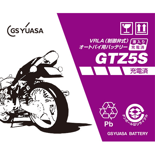 VRLA（制御弁式）オートバイ用バッテリー GTZ5S