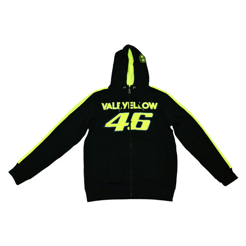 VR46 HOODY ZIP BLACK