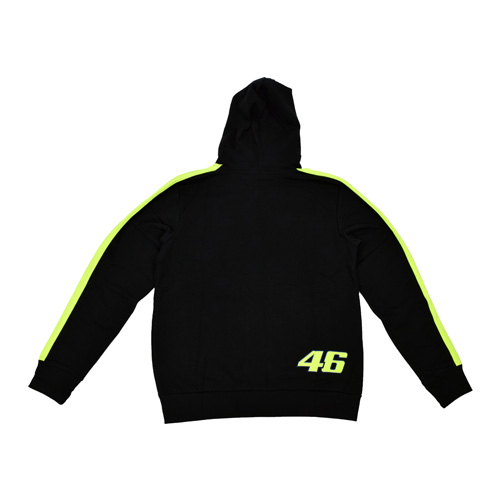 VR46 HOODY ZIP BLACK