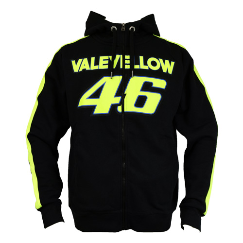 VR46 HOODY ZIP BLACK