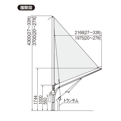 中型スパンカー（27〜33ft）スパンカーセット（スタンダードタイプ）