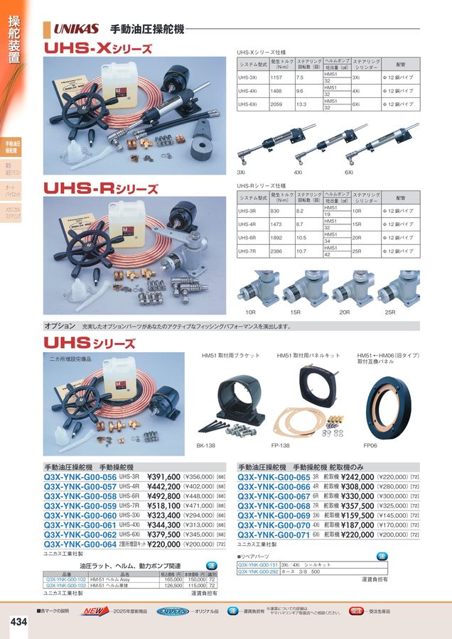ユニカス UHS-4Xi 油圧シリンダー (1本) ユニカス UHS-4Xi 油圧シリンダー (1本) （手動油圧操舵システム